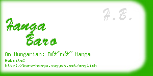 hanga baro business card
